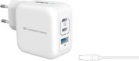 Conceptronic ALTHEA17W 2xUSB-C / USB-A Hálózati Gyorstöltő Adapter 67W + USB-C töltőkábel - Fehér