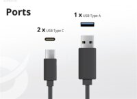 Conceptronic ALTHEA17B 2xUSB-C / USB-A Hálózati Gyorstöltő Adapter 67W + USB-C töltőkábel - Fekete
