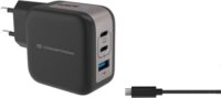 Conceptronic ALTHEA17B 2xUSB-C / USB-A Hálózati Gyorstöltő Adapter 67W + USB-C töltőkábel - Fekete