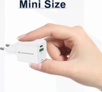 Conceptronic ALTHEA16W USB-C / USB-A Hálózati Gyorstöltő Adapter 33W + 3in1 töltőkábel - Fehér