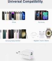 Conceptronic ALTHEA16W USB-C / USB-A Hálózati Gyorstöltő Adapter 33W + 3in1 töltőkábel - Fehér