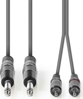 Nedis COTH23320GY30 2x 6.35mm Jack apa - 2x RCA apa Audio Kábel 3m - Szürke