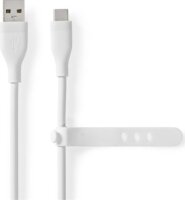 Nedis CCGB60800WT15 Flexibilis USB-A apa - USB-C apa 2.0 Adat és töltő kábel 15W 1.5m - Fehér