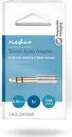 Nedis CAGC23930ME 6.35mm Sztereó Jack apa - 3.5mm Jack anya Átalakító Adapter - Ezüst