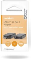 Nedis CCGB64650GY USB-C 3.2 Gen 2 apa - HDMI 4K 60Hz Átalakító Adapter - Fekete