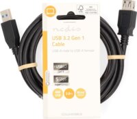 Nedis CCGL61010BK20 USB-A apa - USB-A anya 3.2 Gen1 Hosszabbító kábel 2m - Fekete