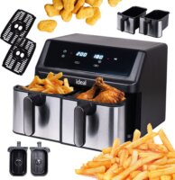 Eldom Ideal IK1500 DUALCRISP AirFryer Forrólevegős sütő 9L 2000 Watt - Fekete / Inox