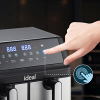 Eldom Ideal IK1500 DUALCRISP AirFryer Forrólevegős sütő 9L 2000 Watt - Fekete / Inox