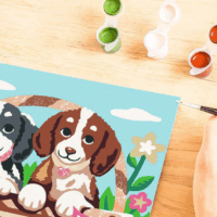 Ravensburger CreArt Kifestő készlet - Kutyák a kosárban