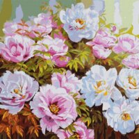 Ideyka Festés számok szerint Pünkösdi rózsák - 50 x 50 cm