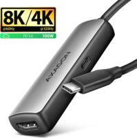 Axagon RVC-HI8KPD USB-C apa - HDMI anya 8K 60Hz Átalakító Adapter - Fekete