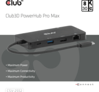 Club3D CSV-2552 Univerzális USB-C Laptop dokkoló Állomás 100 Watt
