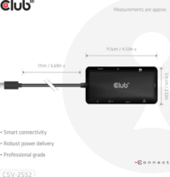 Club3D CSV-2552 Univerzális USB-C Laptop dokkoló Állomás 100 Watt