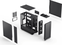 Fractal Design Epoch Solid Midi Torony Számítógépház + 3db 120mm ventilátor - Fekete