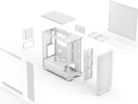 Fractal Design Epoch TG Midi Torony Számítógépház + 3db 120mm ventilátor - Fehér