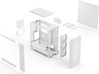 Fractal Design Epoch TG RGB Midi Torony Számítógépház + 3db 120mm RGB ventilátor - Fehér