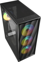Sharkoon VK4 ARGB Midi Torony Számítógépház + 4db 120mm ARGB ventilátor - Fekete