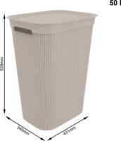 Rotho Brisen Rattan hatású szennyestartó 50l - Barna
