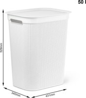 Rotho Brisen Rattan hatású szennyestartó 50l - Fehér
