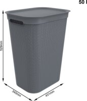 Rotho Brisen Rattan hatású szennyestartó 50l - Szürke