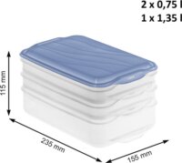 Rotho Rondo Horizon Ételtároló és rendszerező doboz 2 x 0.75L + 1 x 1.35L (3 db)