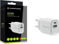 Conceptronic ALTHEA19W33 GaN USB-A / USB-C Hálózati Gyorstöltő Adapter 33W - Fehér