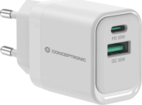 Conceptronic ALTHEA19W33 GaN USB-A / USB-C Hálózati Gyorstöltő Adapter 33W - Fehér