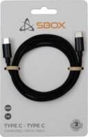 Sbox TYPE-C-1-B 1 USB-C apa - USB-C apa Adat- és töltőkábel 1m 60W - Fekete