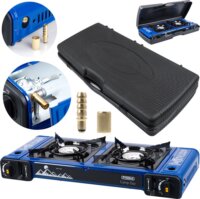 Promis KGC200 Hordozható 2 zónás Gáz főzőlap 2500W - Fekete / Kék