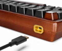 Sharkoon Skiller SGK50 S4 Gen2 Wood PBT Mechanikus Vezetékes Billentyűzet DE - Barna/Fekete