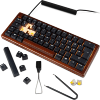 Sharkoon Skiller SGK50 S4 Gen2 Wood PBT Mechanikus Vezetékes Billentyűzet DE - Barna/Fekete