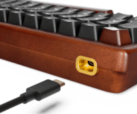 Sharkoon Skiller SGK50 S3 Wood PBT Mechanikus Vezetékes Billentyűzet DE - Barna/Fekete