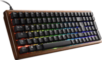 Sharkoon Skiller SGK50 S2 Wood PBT Mechanikus Vezetékes Billentyűzet DE - Barna/Fekete