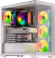 Krux Exo Midi Torony Számítógépház + 4db 120mm ventilátor - Fehér