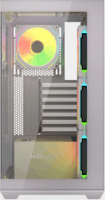 Krux Exo Midi Torony Számítógépház + 4db 120mm ventilátor - Fehér