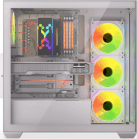 Krux Exo Midi Torony Számítógépház + 4db 120mm ventilátor - Fehér