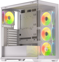 Krux Exo Midi Torony Számítógépház + 4db 120mm ventilátor - Fehér