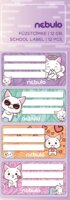 Nebuló Cica Füzetcímke (12 db / csomag) - Mintás