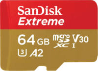 Sandisk 64GB Extreme MicroSDXC U3 CL10 Memóriakártya + Adapter