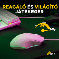 The G-Lab Hydrogen Gaming Kit Vezetékes Egér + Billentyűzet HUN - Fehér