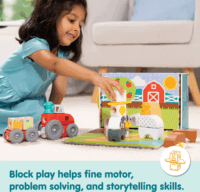 Spin Master 6074894 Melissa & Doug - Blokkokból álló parasztudvar Építőjáték