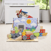 Spin Master 6074902 Melissa & Doug - Blokkokból álló járművek Építőjáték