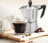 Pedrini 9084-3 6 személyes Kotyogós kávéfőző - Ezüst / Fekete