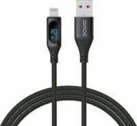 Savio CL-173 USB A - Lightning 2.0 kábel 1m - Fekete