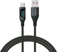 Savio CL-172 USB A apa - USB-C apa 2.0 adatkábel 1m - Fekete
