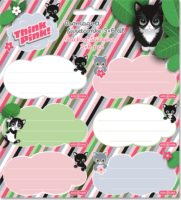 Ars Una Think-Pink 3x6 db füzetcímke (18 db / csomag) - Cica mintás