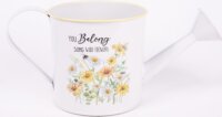Iris Bádog öntöző kanna 27 x 12 cm - Fehér margarétta mintás