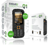 Evolveo Strongphone Q1 32/32MB 2G Dual SIM Vízálló Nyomógombos Mobiltelefon - Fekete/Narancssárga