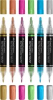 Faber-Castell Black Edition Shake&Paint Kétvégű akrilfilctoll készlet - Vegyes metál színek (6 db / csomag)