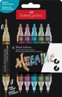 Faber-Castell Black Edition Shake&Paint Kétvégű akrilfilctoll készlet - Vegyes metál színek (6 db / csomag)